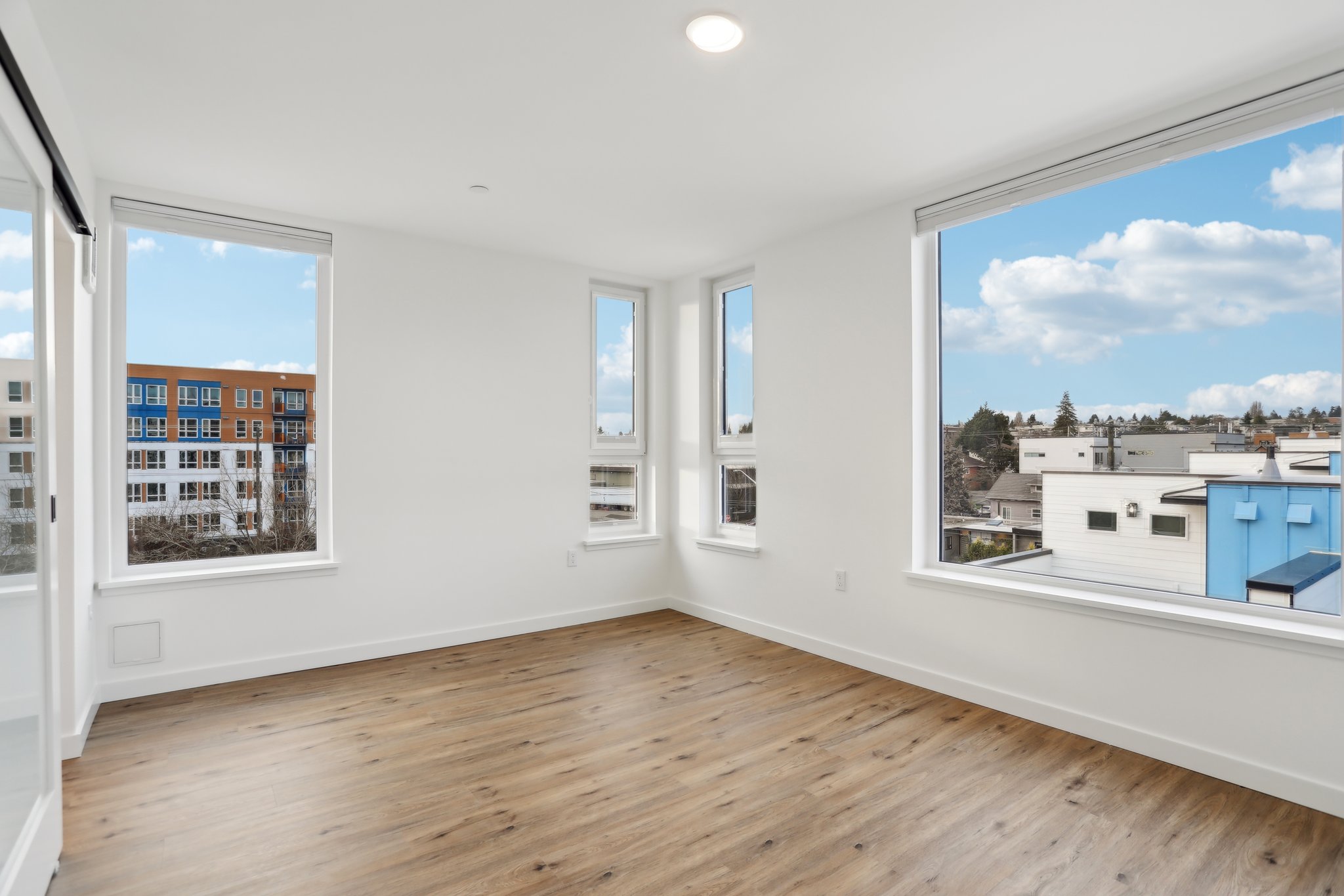 Carrick unit interior living room with large windows